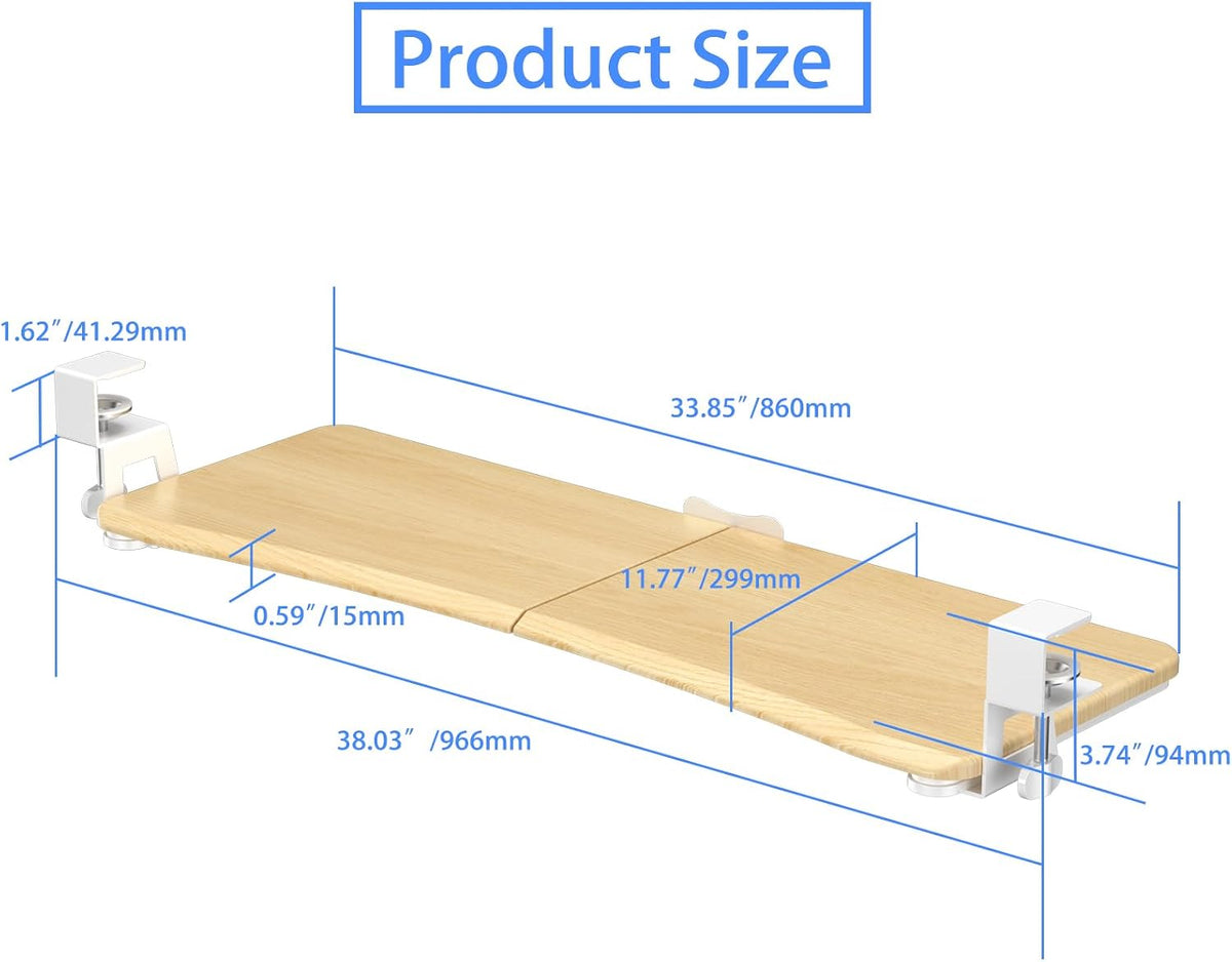 Keyboard Tray Under Desk Pull Out with C Clamp Mount, Computer Keyboard & Mouse Tray, 25.6 (30 Including Clamps) x 11.8 inch Slide-Out Platform Computer Drawer for Typing, Black, DSF1