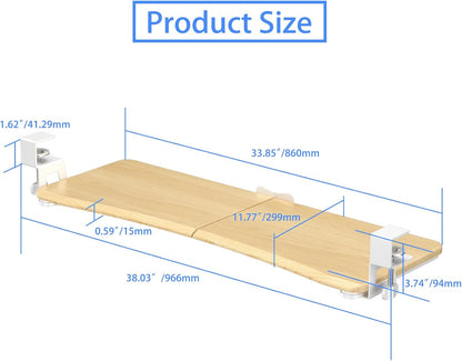 Keyboard Tray Under Desk Pull Out with C Clamp Mount, Computer Keyboard & Mouse Tray, 25.6 (30 Including Clamps) x 11.8 inch Slide-Out Platform Computer Drawer for Typing, Black, DSF1