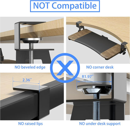 Keyboard Tray Under Desk Pull Out with C Clamp Mount, Computer Keyboard & Mouse Tray, 25.6 (30 Including Clamps) x 11.8 inch Slide-Out Platform Computer Drawer for Typing, Black, DSF1