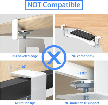 Keyboard Tray Under Desk Pull Out with C Clamp Mount, Computer Keyboard & Mouse Tray, 25.6 (30 Including Clamps) x 11.8 inch Slide-Out Platform Computer Drawer for Typing, Black, DSF1