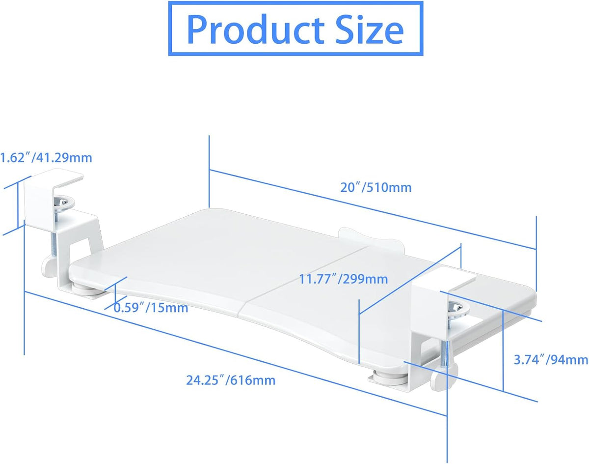 Keyboard Tray Under Desk Pull Out with C Clamp Mount, Computer Keyboard & Mouse Tray, 25.6 (30 Including Clamps) x 11.8 inch Slide-Out Platform Computer Drawer for Typing, Black, DSF1