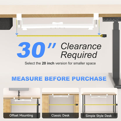 Keyboard Tray Under Desk Pull Out with C Clamp Mount, Computer Keyboard & Mouse Tray, 25.6 (30 Including Clamps) x 11.8 inch Slide-Out Platform Computer Drawer for Typing, Black, DSF1
