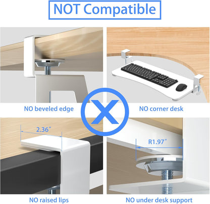 Keyboard Tray Under Desk Pull Out with C Clamp Mount, Computer Keyboard & Mouse Tray, 25.6 (30 Including Clamps) x 11.8 inch Slide-Out Platform Computer Drawer for Typing, Black, DSF1