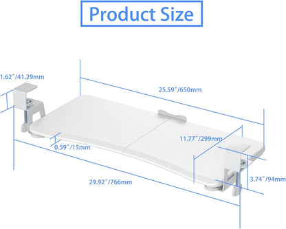 Keyboard Tray Under Desk Pull Out with C Clamp Mount, Computer Keyboard & Mouse Tray, 25.6 (30 Including Clamps) x 11.8 inch Slide-Out Platform Computer Drawer for Typing, Black, DSF1