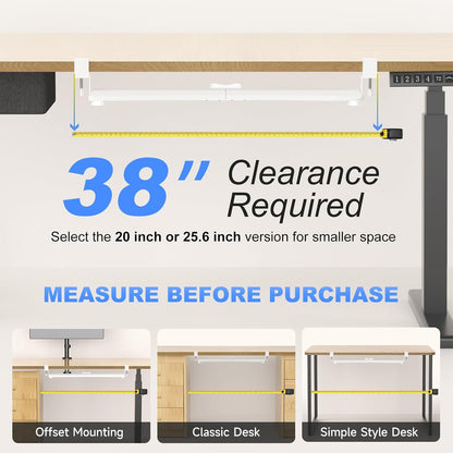 Keyboard Tray Under Desk Pull Out with C Clamp Mount, Computer Keyboard & Mouse Tray, 25.6 (30 Including Clamps) x 11.8 inch Slide-Out Platform Computer Drawer for Typing, Black, DSF1