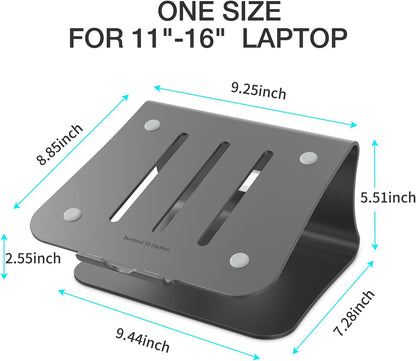 Laptop Stand Aluminum Cooling Computer Stand Holder for Apple MacBook Air Pro 11-16" Laptops (Gray)