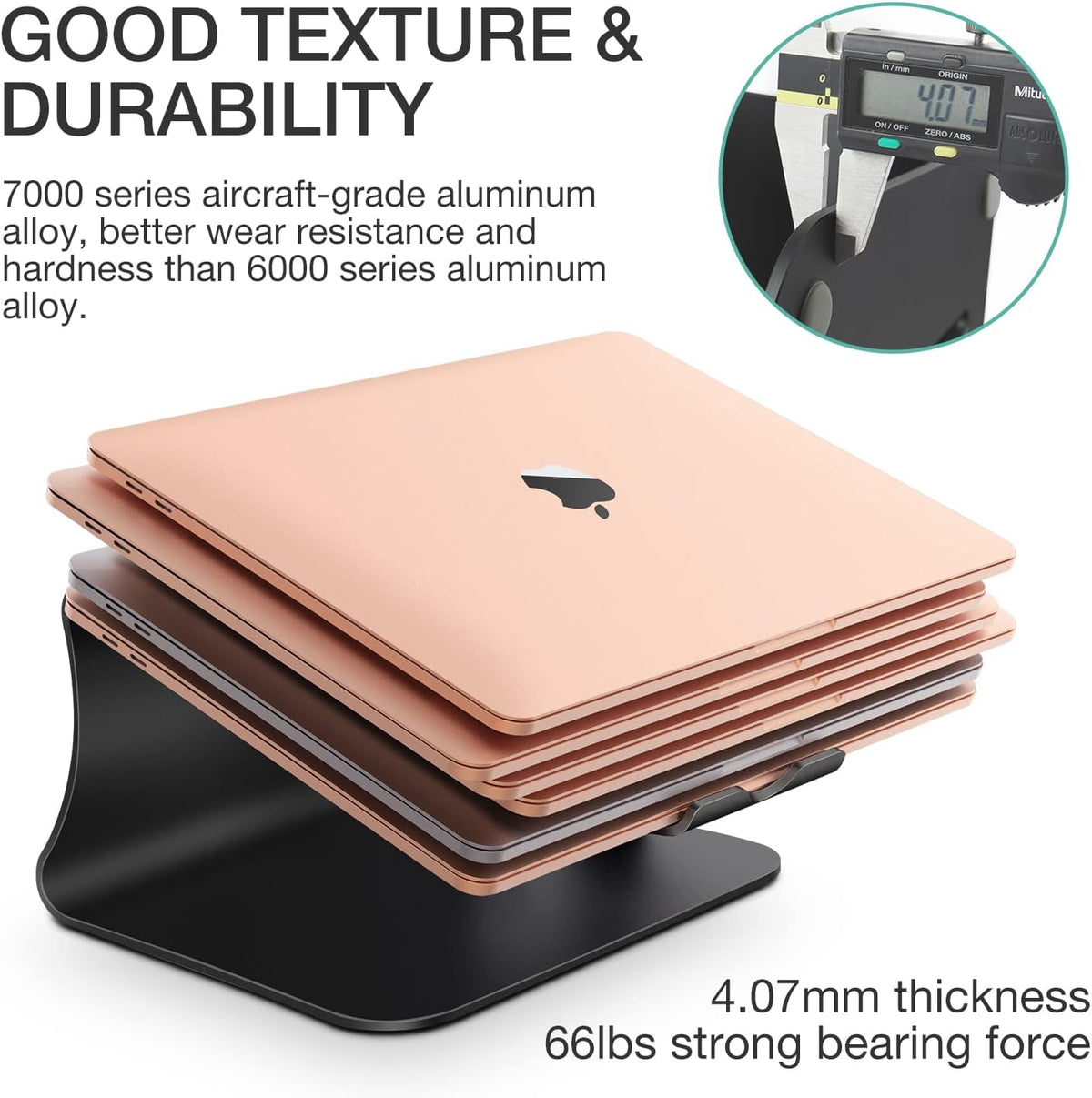 Laptop Stand Aluminum Cooling Computer Stand Holder for Apple MacBook Air Pro 11-16" Laptops (Gray)