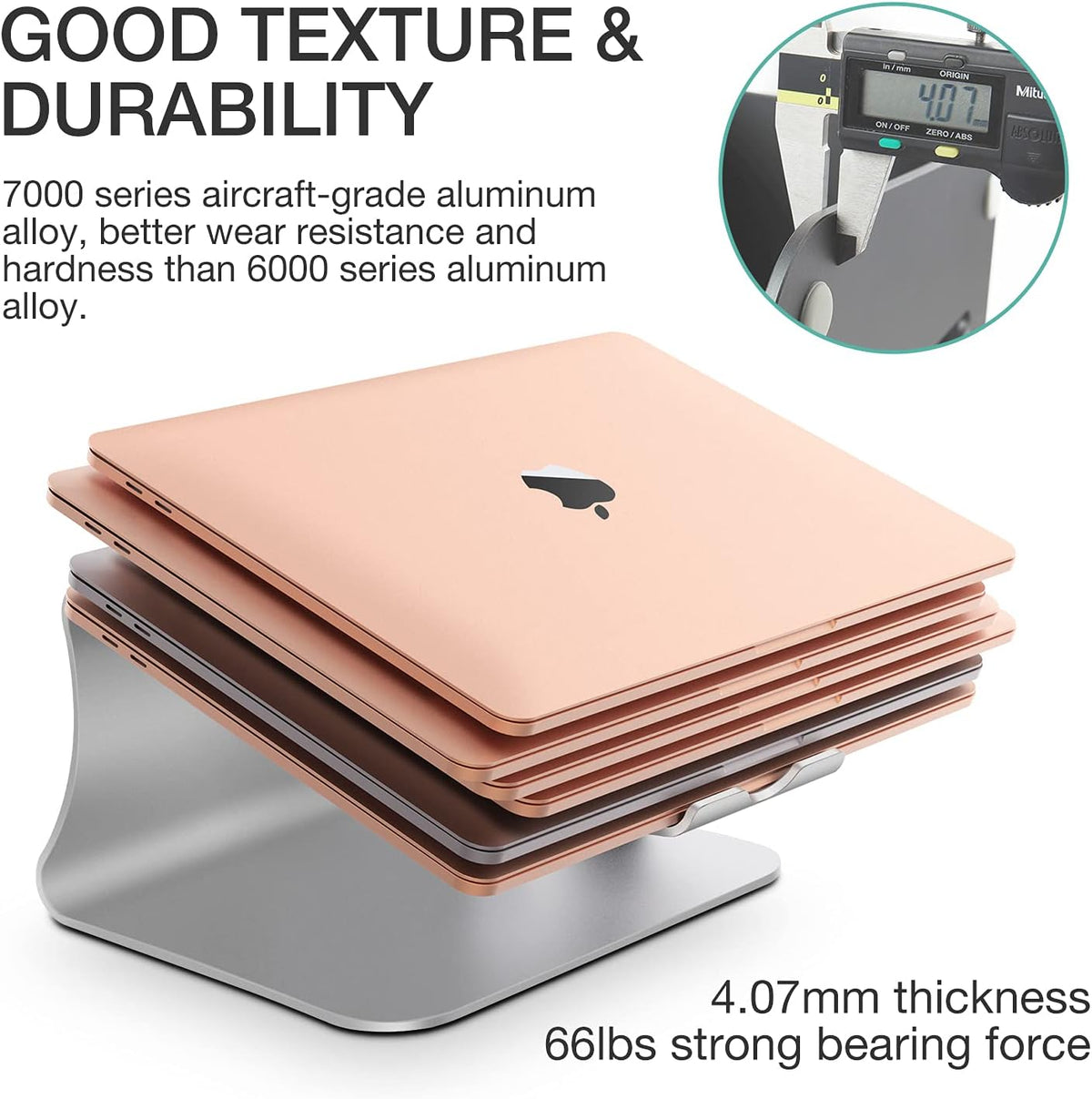 Laptop Stand Aluminum Cooling Computer Stand Holder for Apple MacBook Air Pro 11-16" Laptops (Gray)