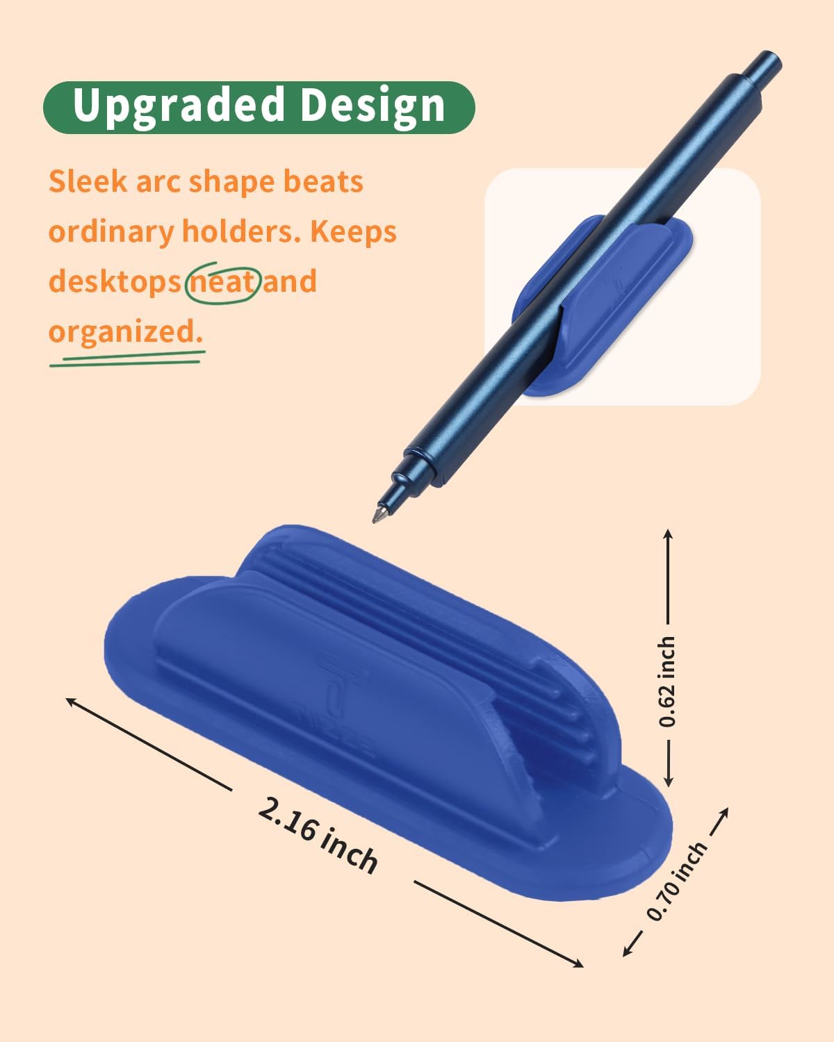 10 Pack Adhesive Pencil Holder for Desk, Silicone Pen Holder for Wall, Clipboard & Laptop with 15 Upgraded Sticky Pads, Rugged Grip Pencil Holders for Classroom Teacher Essentials (Black)