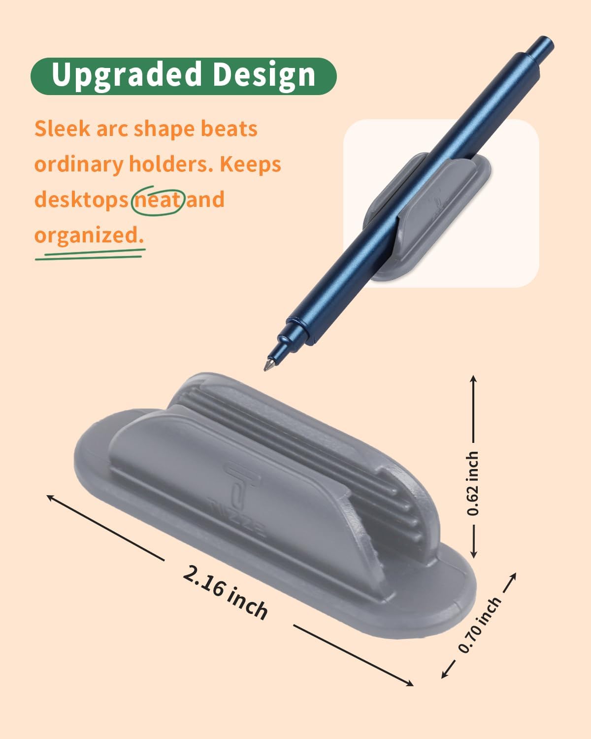10 Pack Adhesive Pencil Holder for Desk, Silicone Pen Holder for Wall, Clipboard & Laptop with 15 Upgraded Sticky Pads, Rugged Grip Pencil Holders for Classroom Teacher Essentials (Black)