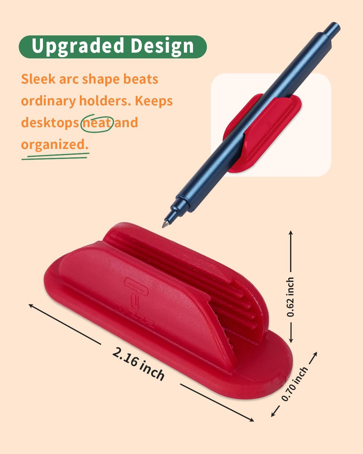 10 Pack Adhesive Pencil Holder for Desk, Silicone Pen Holder for Wall, Clipboard & Laptop with 15 Upgraded Sticky Pads, Rugged Grip Pencil Holders for Classroom Teacher Essentials (Black)