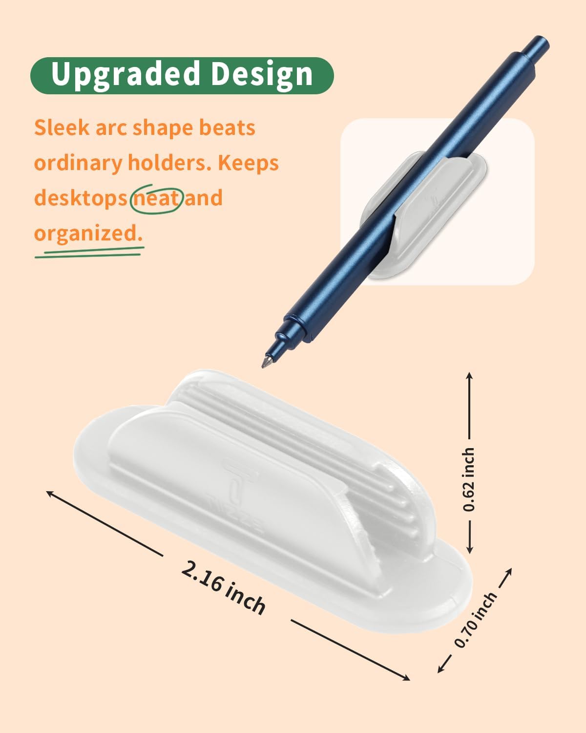 10 Pack Adhesive Pencil Holder for Desk, Silicone Pen Holder for Wall, Clipboard & Laptop with 15 Upgraded Sticky Pads, Rugged Grip Pencil Holders for Classroom Teacher Essentials (Black)