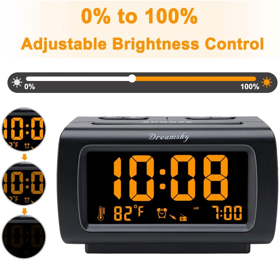 Alarm Clock Radio for Bedrooms with Battery Backup
