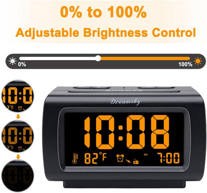 Alarm Clock Radio for Bedrooms with Battery Backup