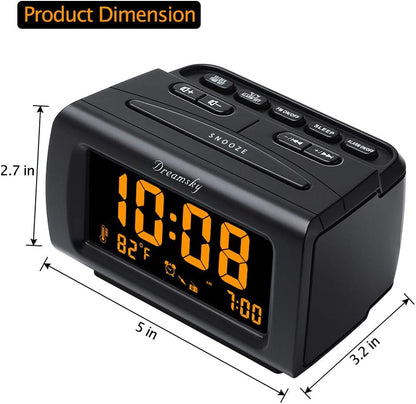 Alarm Clock Radio for Bedrooms with Battery Backup