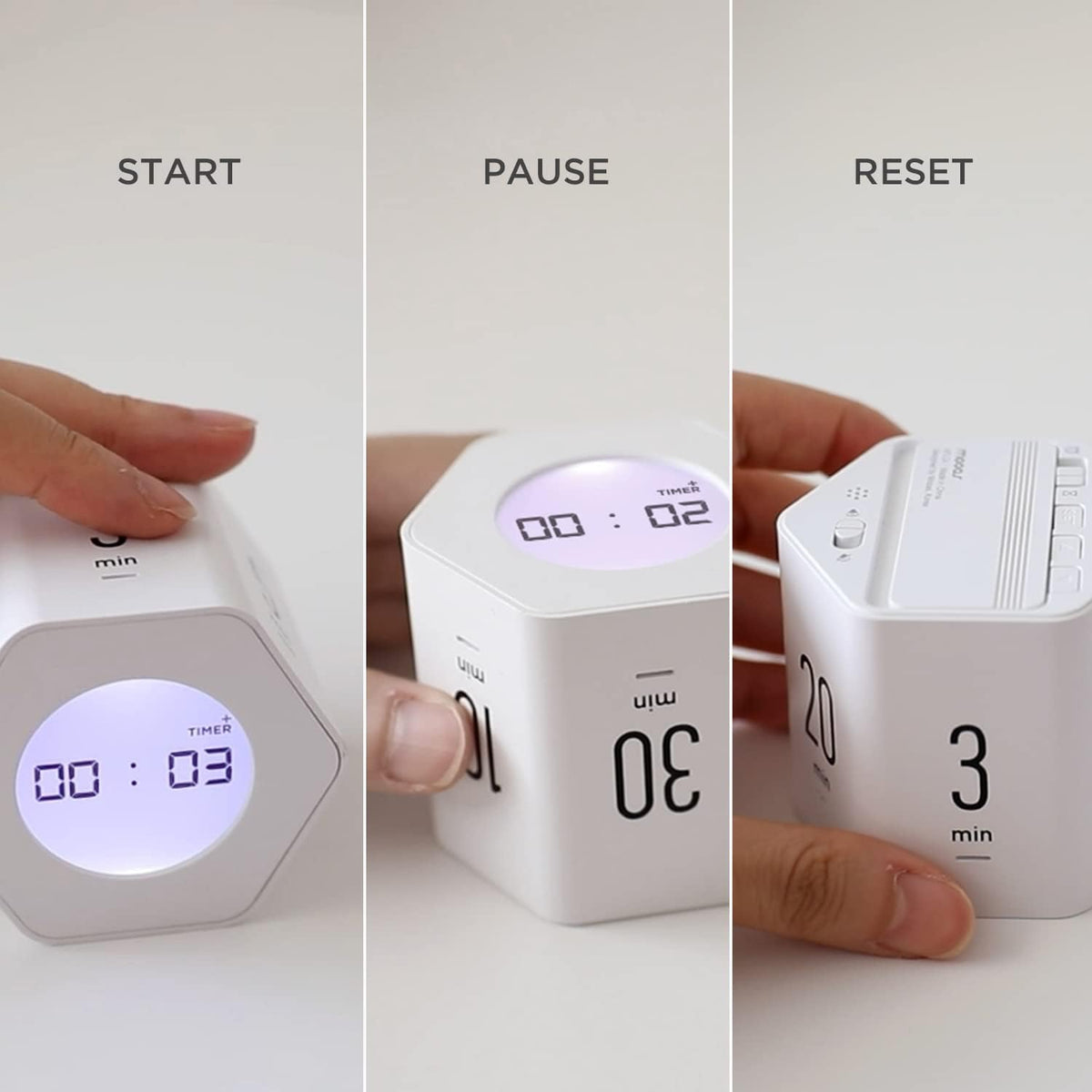 Multi-Hexagon Clock Timer, Cube, Backlight, Countup/Down (Yellow)