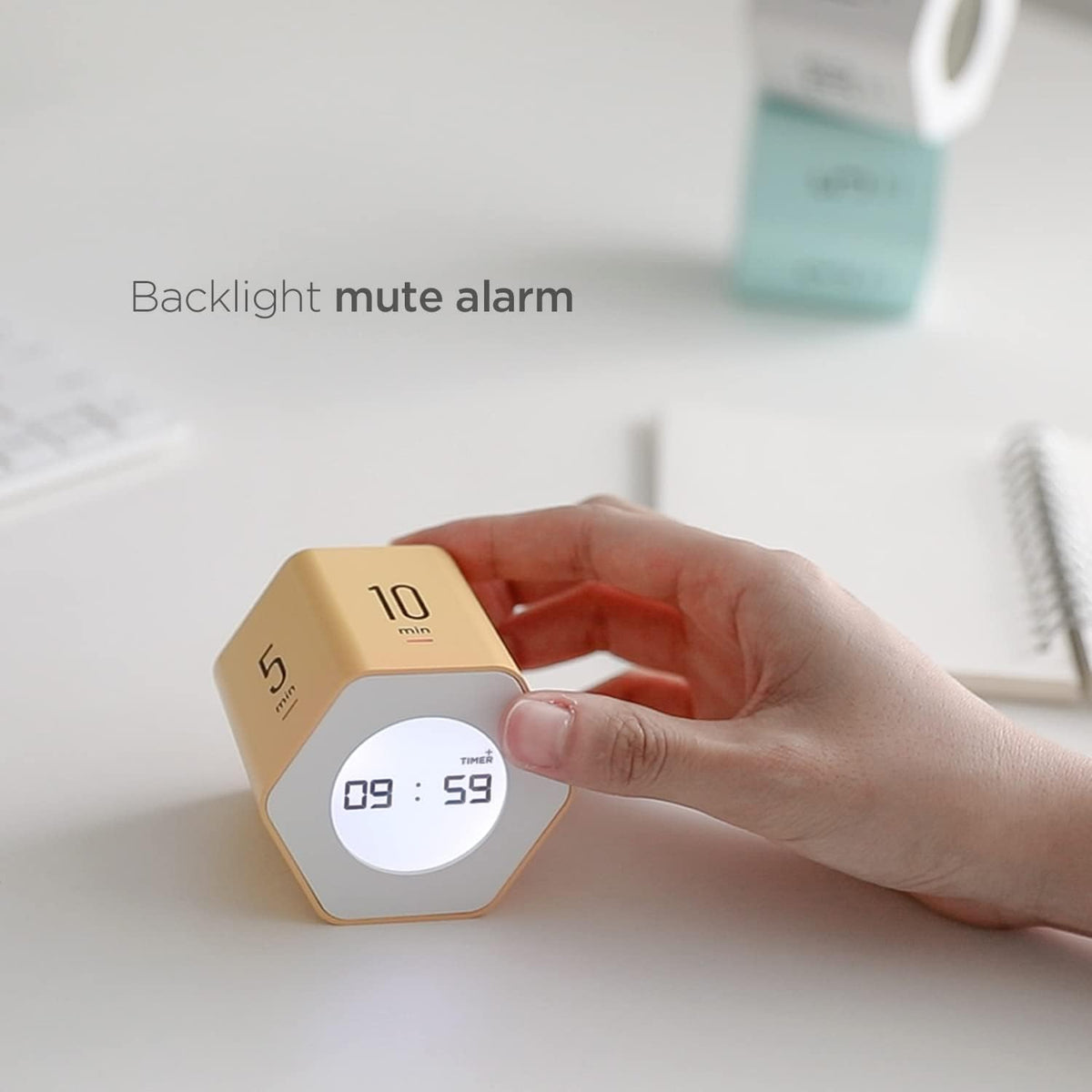 Multi-Hexagon Clock Timer, Cube, Backlight, Countup/Down (Yellow)