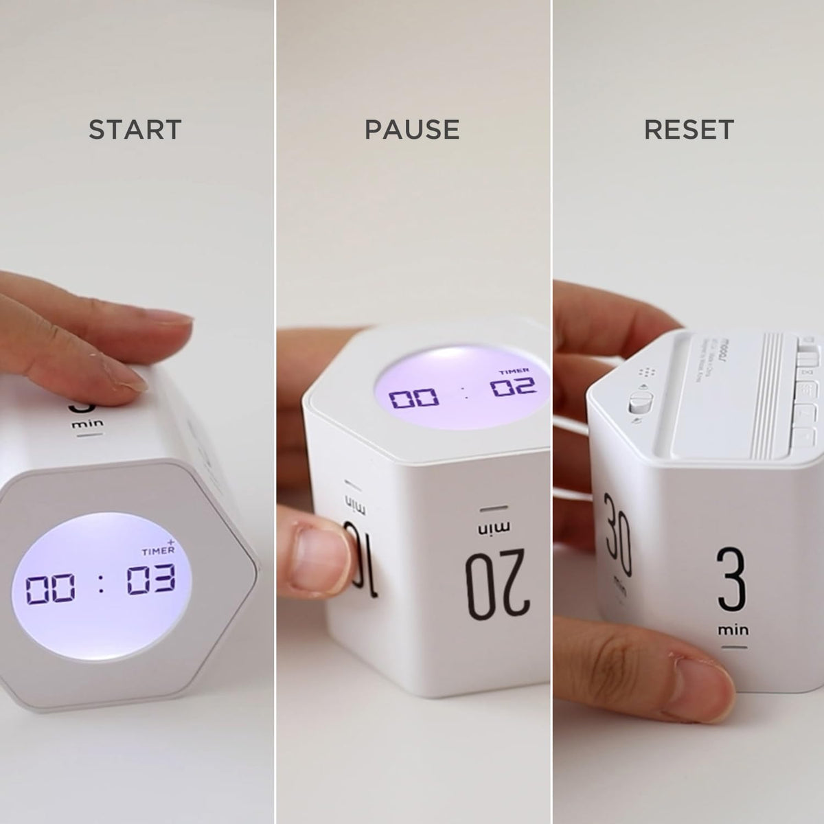 Multi-Hexagon Clock Timer, Cube, Backlight, Countup/Down (Yellow)