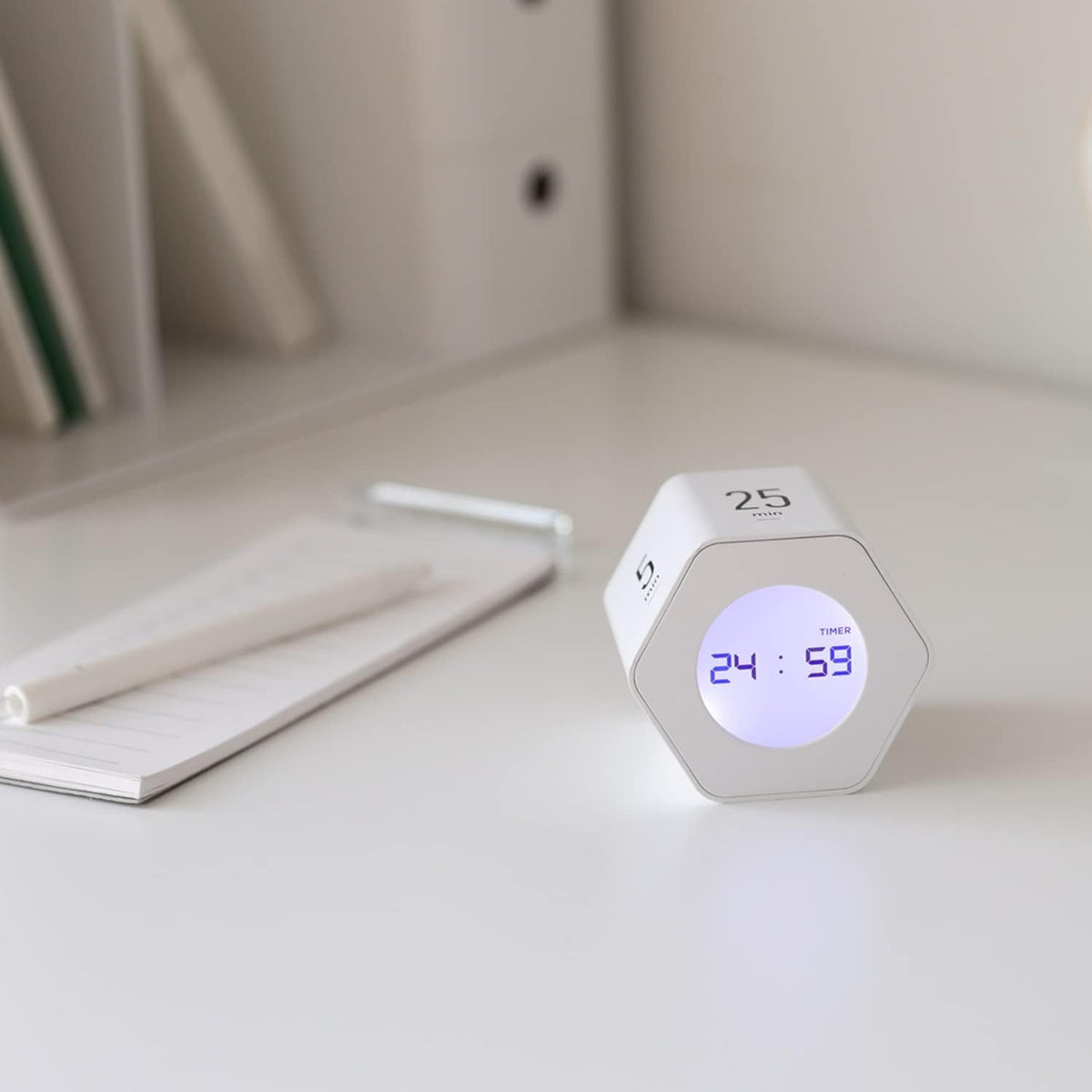 Multi-Hexagon Clock Timer, Cube, Backlight, Countup/Down (Yellow)