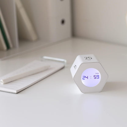 Multi-Hexagon Clock Timer, Cube, Backlight, Countup/Down (Yellow)