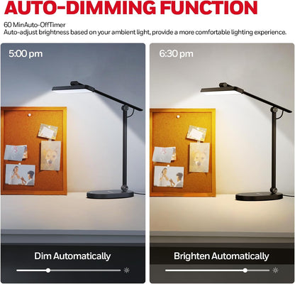 Honeywell HWT-H4 LED Desk Lamp, Eye-Caring, Dimmable, Auto Sensor