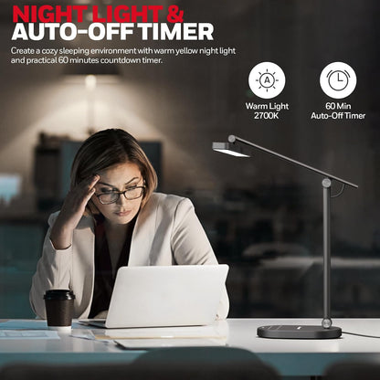 Honeywell HWT-H4 LED Desk Lamp, Eye-Caring, Dimmable, Auto Sensor