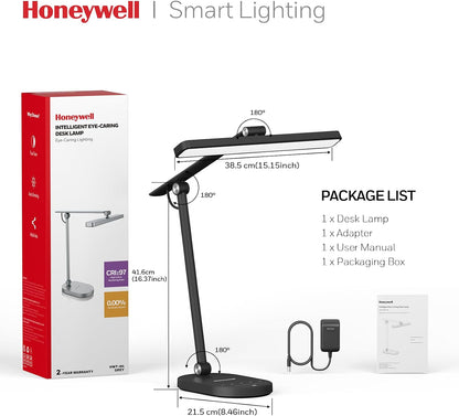 Honeywell HWT-H4 LED Desk Lamp, Eye-Caring, Dimmable, Auto Sensor