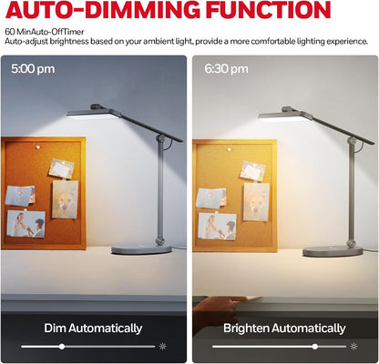 Honeywell HWT-H4 LED Desk Lamp, Eye-Caring, Dimmable, Auto Sensor