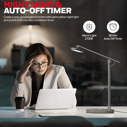 Honeywell HWT-H4 LED Desk Lamp, Eye-Caring, Dimmable, Auto Sensor
