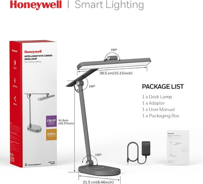 Honeywell HWT-H4 LED Desk Lamp, Eye-Caring, Dimmable, Auto Sensor