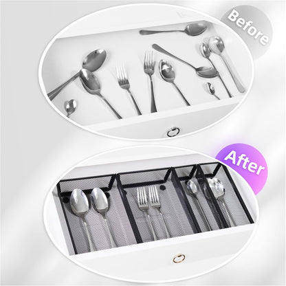 Large Clear Plastic Drawer Organizer Tray Cutlery Utensil Makeups Drawer Organizers 12" X 6"