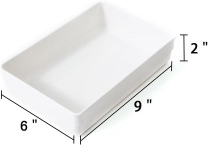 Large Clear Plastic Drawer Organizer Tray Cutlery Utensil Makeups Drawer Organizers 12" X 6"