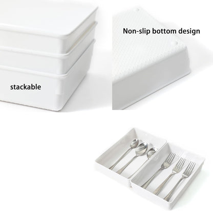 Large Clear Plastic Drawer Organizer Tray Cutlery Utensil Makeups Drawer Organizers 12" X 6"
