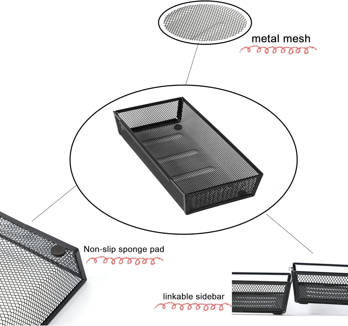Large Clear Plastic Drawer Organizer Tray Cutlery Utensil Makeups Drawer Organizers 12" X 6"