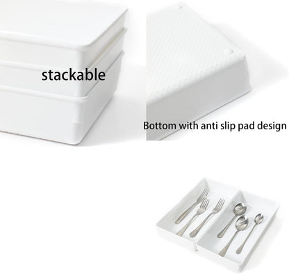 Large Clear Plastic Drawer Organizer Tray Cutlery Utensil Makeups Drawer Organizers 12" X 6"