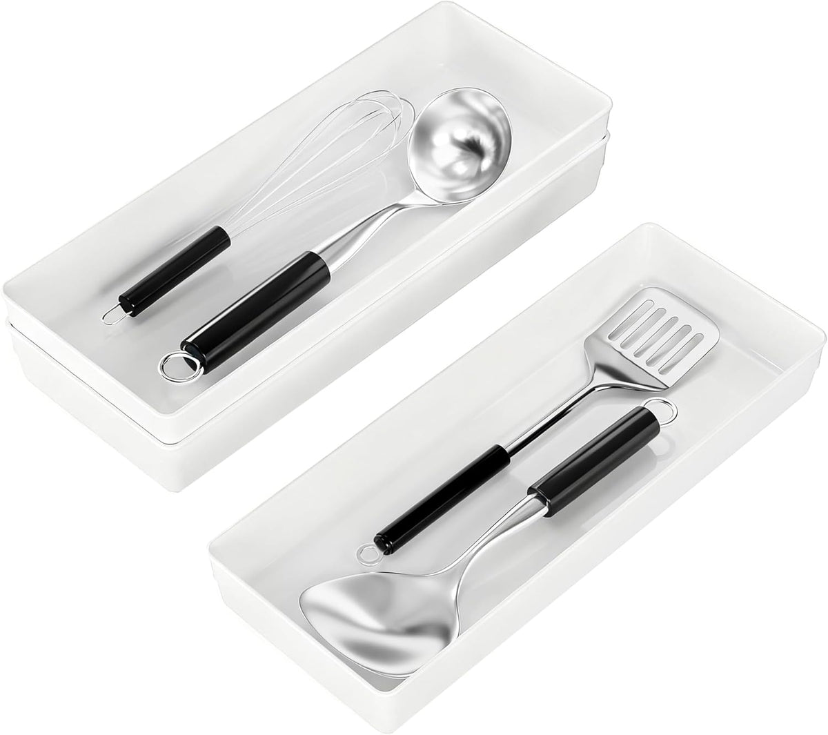 Large Clear Plastic Drawer Organizer Tray Cutlery Utensil Makeups Drawer Organizers 12" X 6"