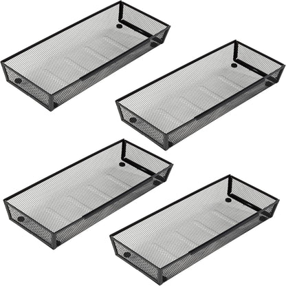 Large Clear Plastic Drawer Organizer Tray Cutlery Utensil Makeups Drawer Organizers 12" X 6"