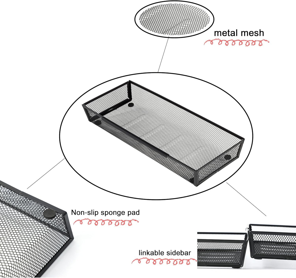 Large Clear Plastic Drawer Organizer Tray Cutlery Utensil Makeups Drawer Organizers 12" X 6"