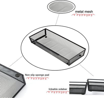 Large Clear Plastic Drawer Organizer Tray Cutlery Utensil Makeups Drawer Organizers 12" X 6"
