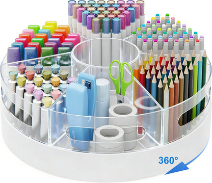 CraftGenes Rotating Organizer, Clear Acrylic Pen Holder, Marker Organizer
