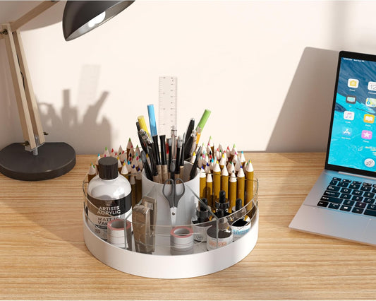CraftGenes Rotating Organizer, Clear Acrylic Pen Holder, Marker Organizer