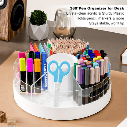 CraftGenes Rotating Organizer, Clear Acrylic Pen Holder, Marker Organizer