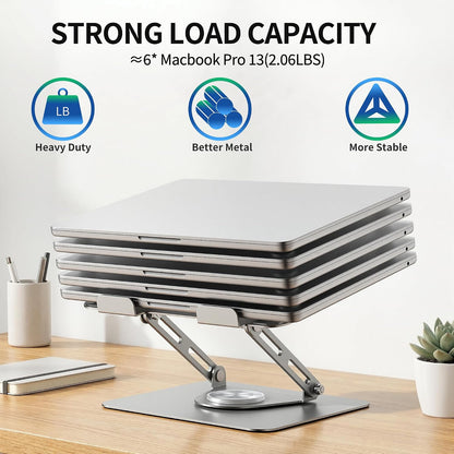 ALASHI 360° Rotating Laptop Stand, Multi-Angle, 10-17", White