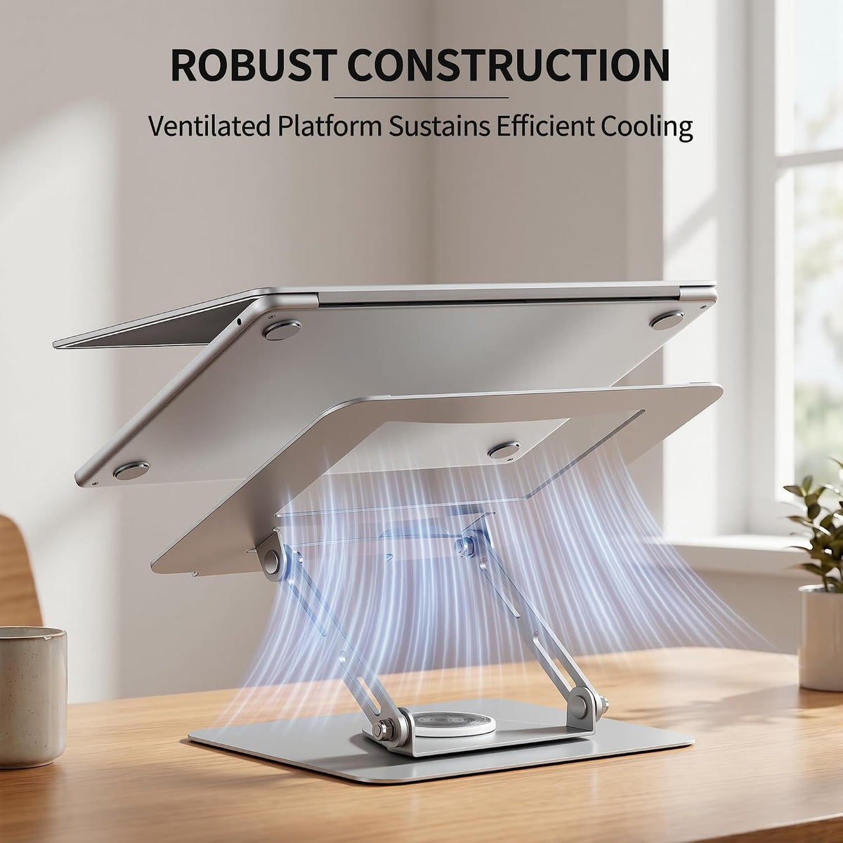 ALASHI 360° Rotating Laptop Stand, Multi-Angle, 10-17", White
