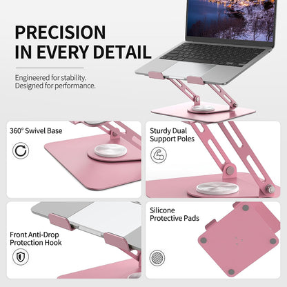 ALASHI 360° Rotating Laptop Stand, Multi-Angle, 10-17", White