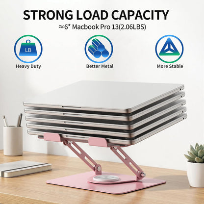 ALASHI 360° Rotating Laptop Stand, Multi-Angle, 10-17", White