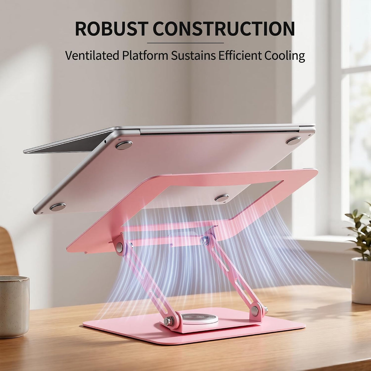 ALASHI 360° Rotating Laptop Stand, Multi-Angle, 10-17", White