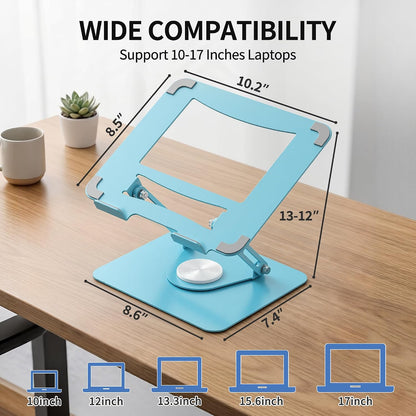 ALASHI 360° Rotating Laptop Stand, Multi-Angle, 10-17", White