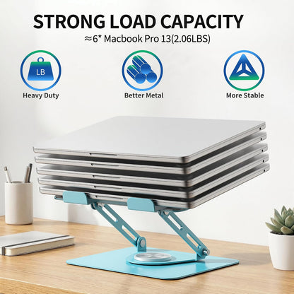 ALASHI 360° Rotating Laptop Stand, Multi-Angle, 10-17", White