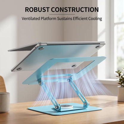 ALASHI 360° Rotating Laptop Stand, Multi-Angle, 10-17", White
